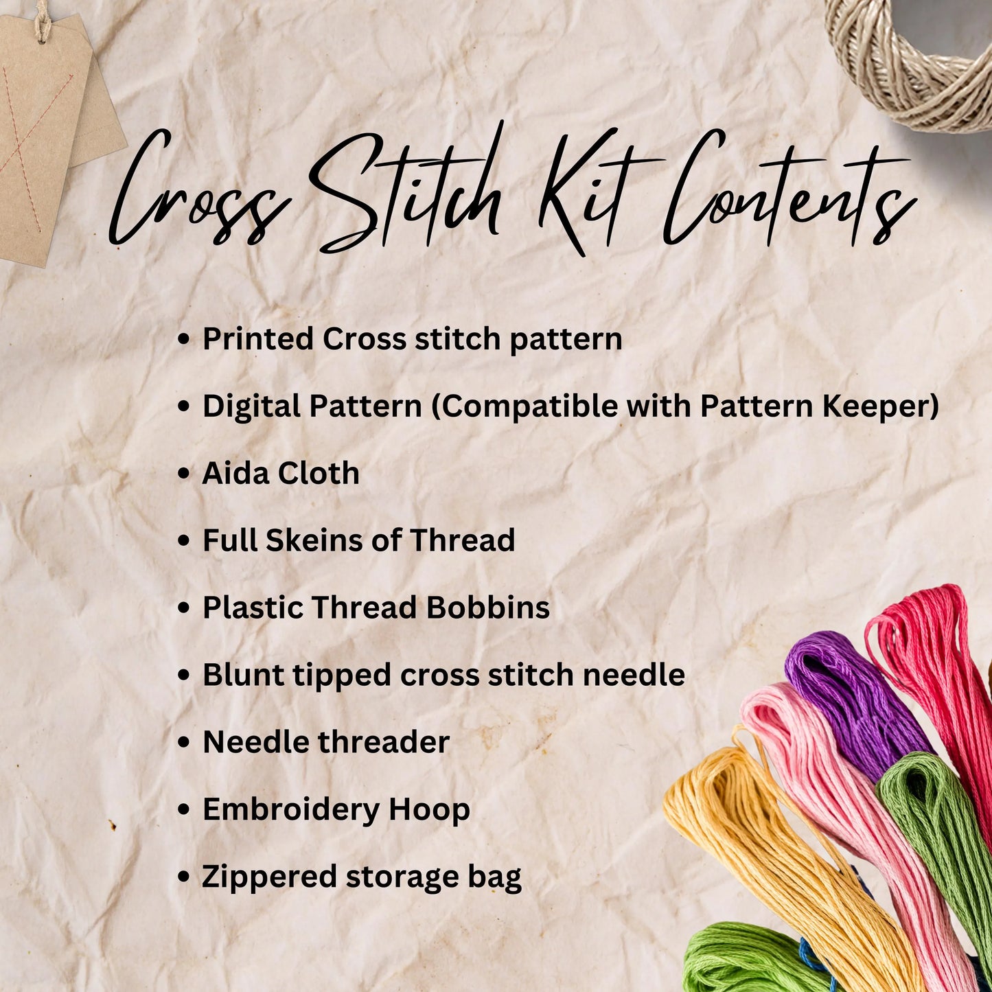 Kit de broderie au point de croix « Fleurs joyeuses » – Artisanat botanique pour débutants