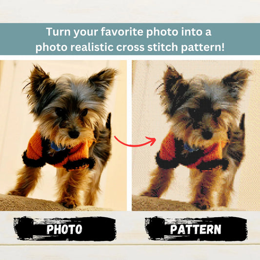 Custom Pet Cross Stitch Portrait – Convert Your Photo into Full Cross Stitch Kit